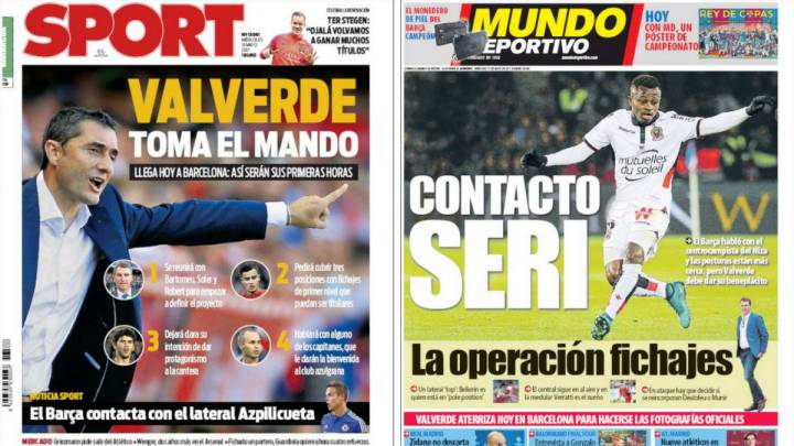 Portadas de los diarios Sport y Mundo Deportivo del día 31 de mayo de 2017.