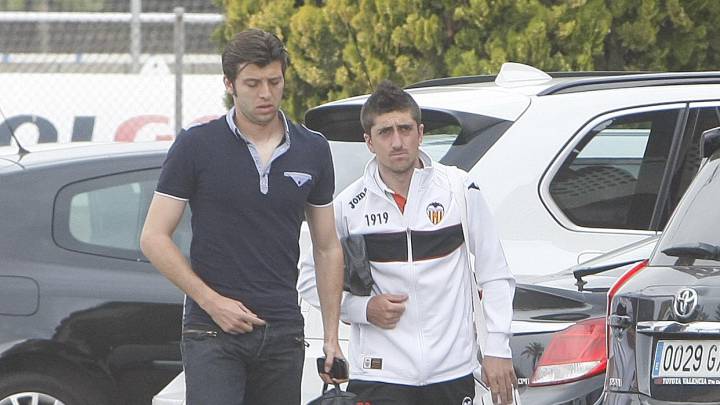 Deabert y Pablo Hernández en su etapa de futbolistas del Valencia. 