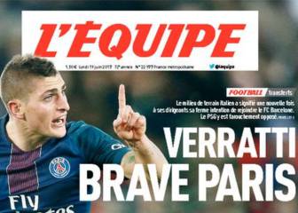 Portada de 'L'Équipe': Desafío abierto de Verratti al PSG