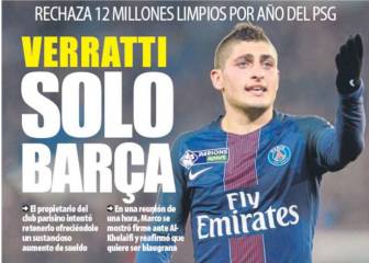 Verratti y Leo Messi mandan en la prensa de Barcelona