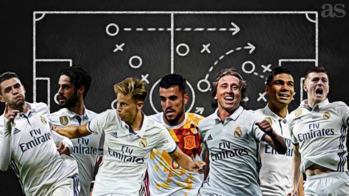 El Madrid se ocupó de reforzar su medio campo, Barça no