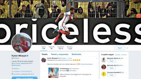 Kylian Mbappé cambia su imagen en Twitter: \