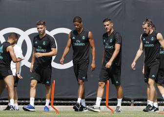 Theo sweats it out as a Madridista for the first time