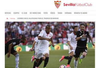 El Sevilla hace oficial el traspaso de Mariano al Galatasaray