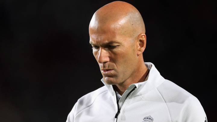 Manager Zinedine Zidane of Real Madrid looks on after a match against Manchester City during the International Champions Cup soccer match at Los Angeles Memorial Coliseum on July 26, 2017 in Los Angeles, California.