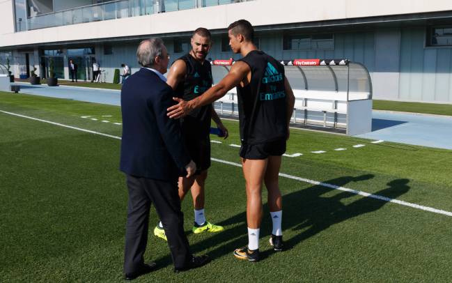 Cristiano, Benzema y Florentino.