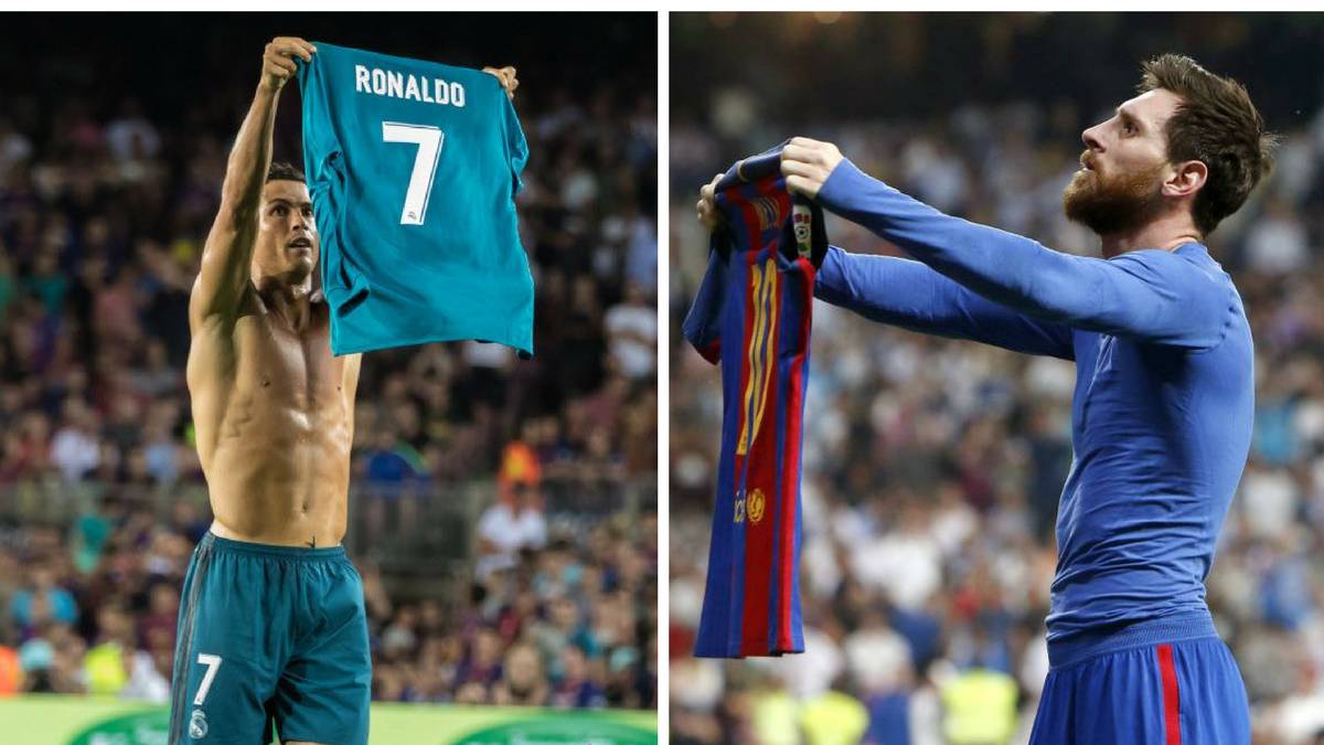 Spanish Super Cup Cristiano Copies Messi S Shirt Celebration In Camp Nou Win