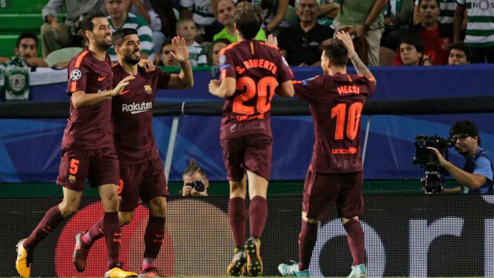 1x1 del Barcelona en Lisboa: Sergi Roberto, chico para todo ante el Sporting Portugal en la Champions League.