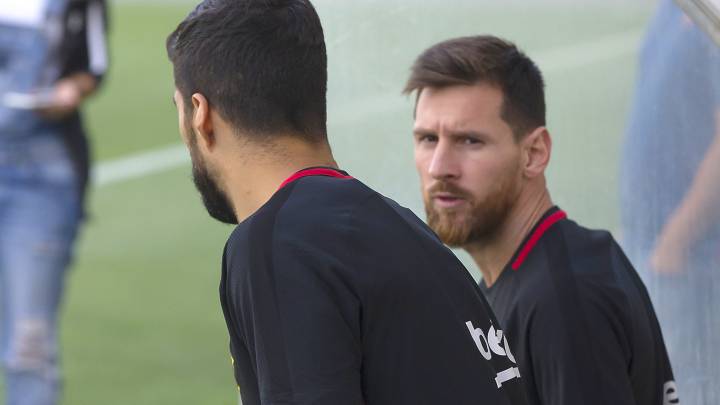 Messi no entrenó a dos días del Atlético-Barcelona