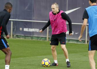 Iniesta se ejercitó, pero es complicado que juegue mañana