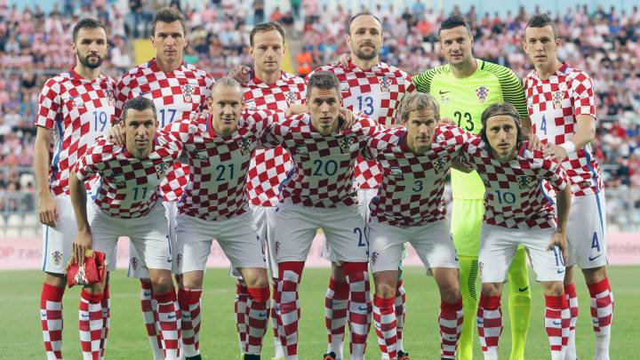 Jugadores de la Selección de Croacia, entre los que se encuentra Modric (Real Madrid) y Rakitic (Barcelona).