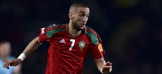 Hakim Ziyech, la estrella de la selección de Marruecos.