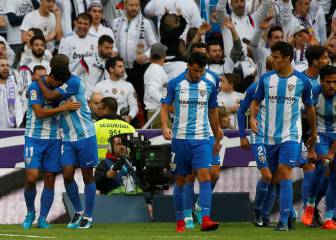 El Madrid recibió el primer gol del Málaga fuera de casa