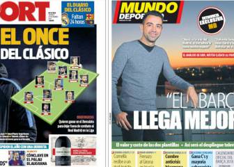El once del Clásico y Xavi en las portadas de Barcelona