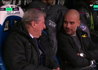 Guardiola se sentó con Hodgson en el banquillo del Palace