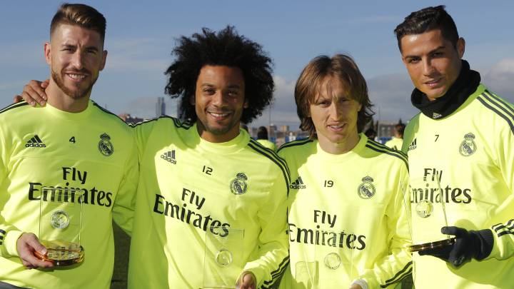 Ramos, Marcelo, Modric y Cristiano. 