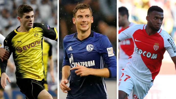 Christian Pulisic (Borussia Dortmund), Leon Goretzka (Schalke 04) y Thomas Lemar (Mónaco).