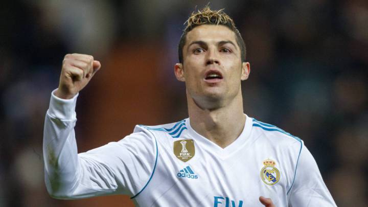 El crack portugués del Real Madrid, Cristiano Ronaldo, celebrando un gol.