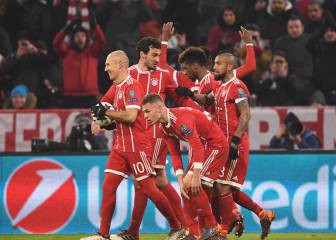 Manita del Bayern a un Besiktas que jugó con diez desde el 16'