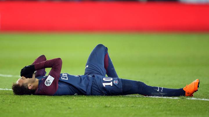Neymar stretchered off in tears with ankle injury