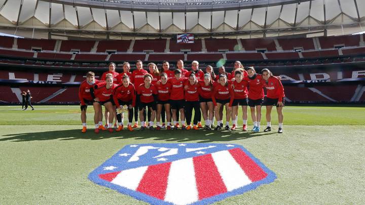 El Atlético femenino entrenó en el Wanda Metropolitano.