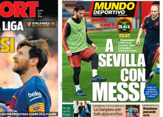 La prensa de Barcelona ve a Messi jugando en Sevilla
