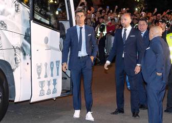 Las imágenes de la llegada del Real Madrid al hotel en Kiev