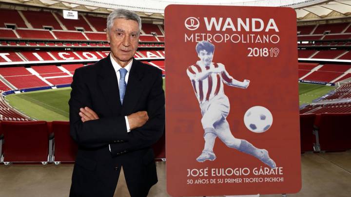 Gárate en el Wanda Metropolitano. 