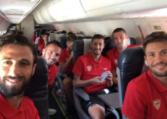 Lenglet, en la concentración del Sevilla como uno más