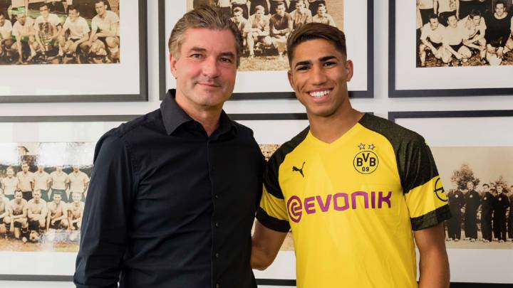 Achraf Hakimi begins two-year loan at Borussia Dortmund