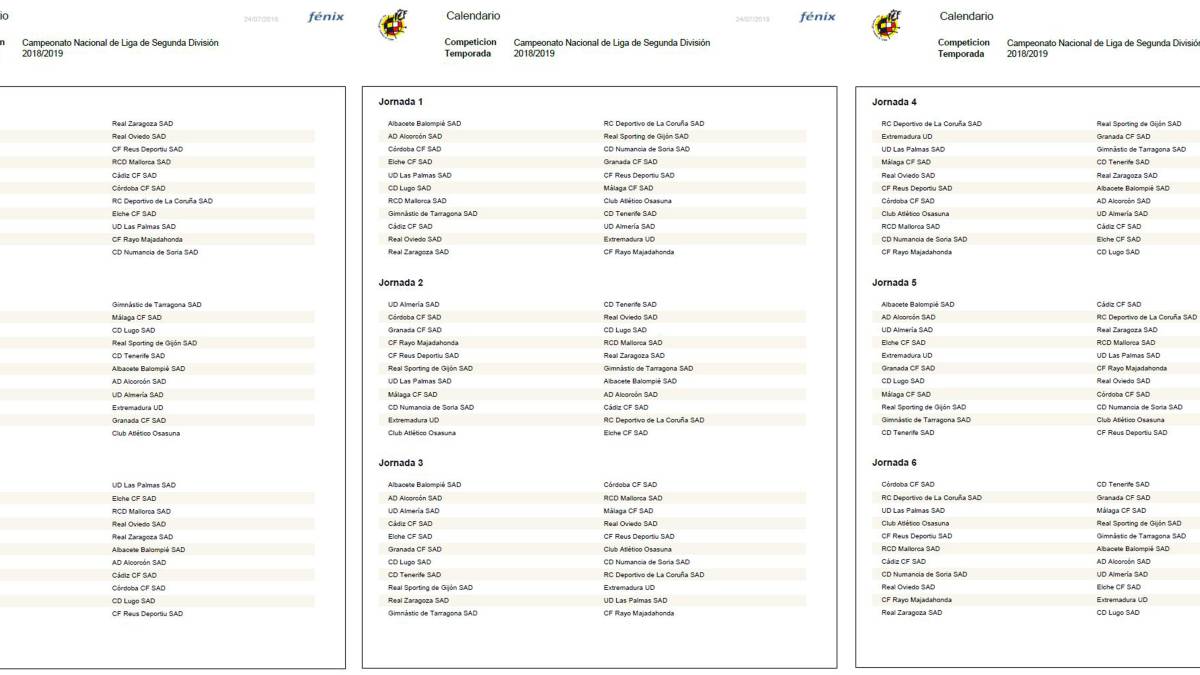 policía Consulado obturador Calendario completo con las 42 jornadas de la Segunda División 2018-2019 -  AS.com
