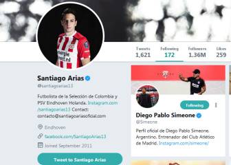 Arias se deja querer y comienza a seguir a Simeone en las redes