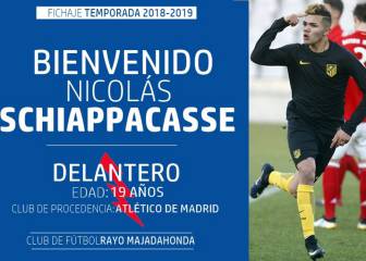 El Atlético cede a Schiappacasse al Rayo Majadahonda