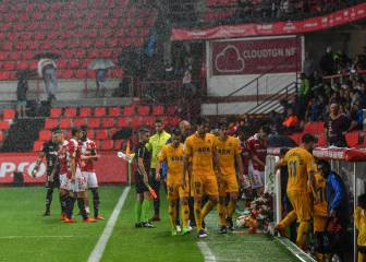 Una fuerte lluvia obliga a suspender el partido entre Nástic y Alcorcón