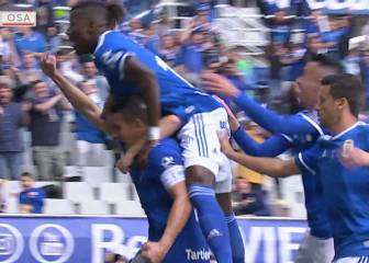 Saúl da la victoria al Oviedo en el último suspiro