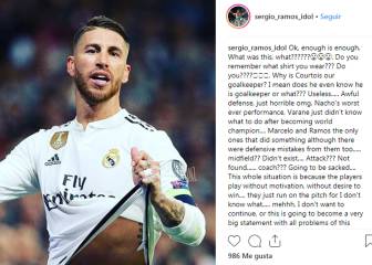 Sergio Ramos likes post criticising Real Madrid team-mates