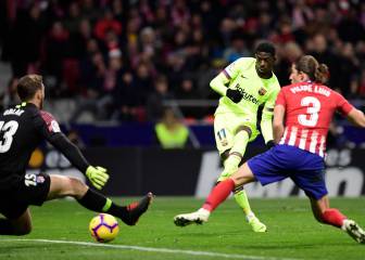 Dembélé salva al Barça en la batalla táctica del Metropolitano