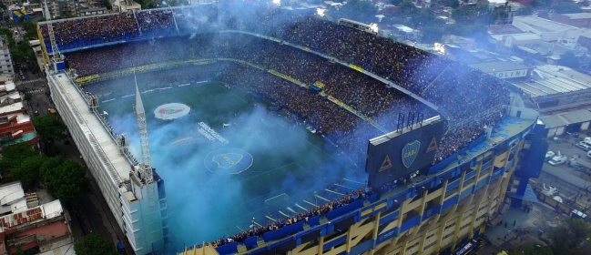 Aspecto de La Bombonera en el partido de ida de la final de la Copa Libertadores.