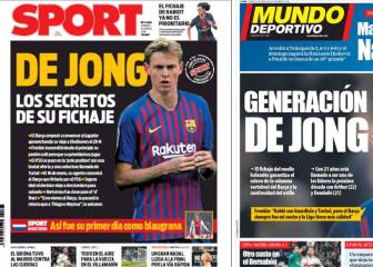 De Jong, la sensación en los periódicos de Barcelona
