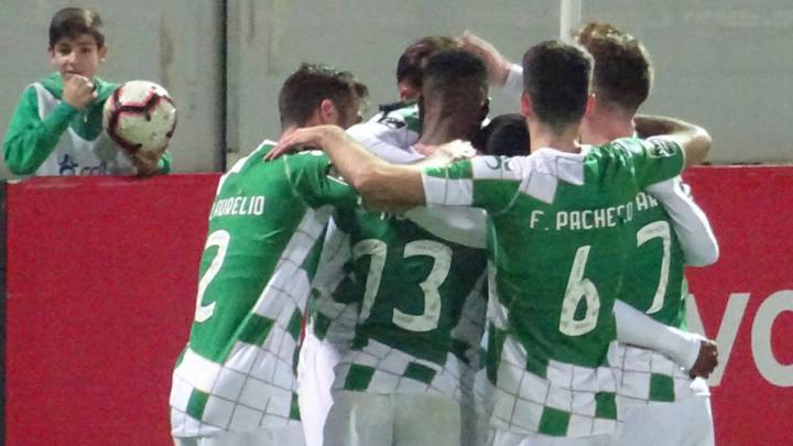 Los jugadores del Moreirense celebran un gol