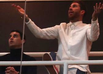 ...Y mientras, Ramos grababa un documental en su palco vip