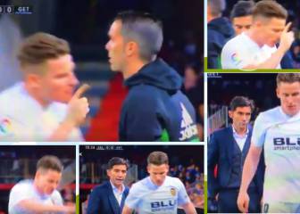 El calentón de Gameiro con Marcelino tras el cambio