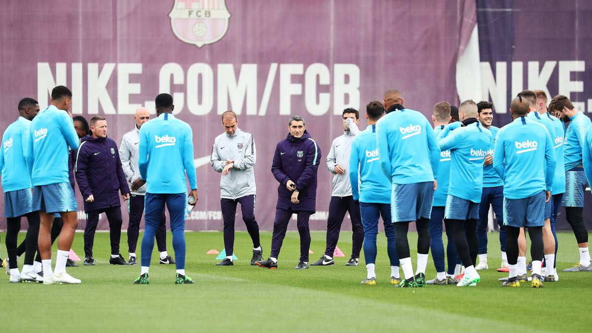 Entrenamiento del Barcelona.