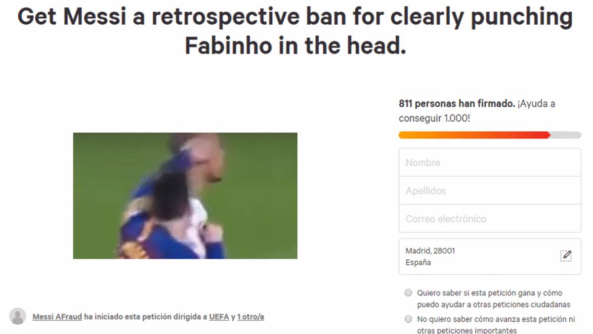 Recogen firmas para que UEFA revise la acción de Messi con Fabinho y estudie sancionarle