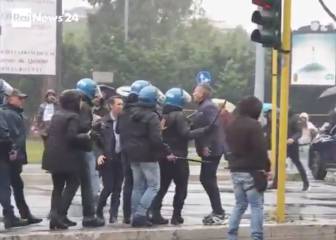 Violenta reacción del DT de Pulgar contra hinchas de la Lazio