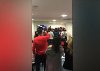 La reacción de los jugadores de Osasuna el gol del ascenso