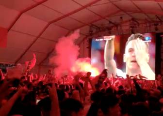 El delirio de la fan zone del Valencia con el gol de Gameiro