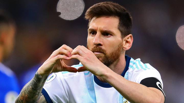 El delantero argentino del Barcelona, Leo Messi, con su selecciÃ³n.
