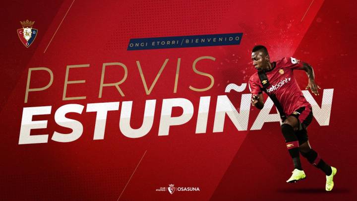 Estupiñán, nuevo futbolista de Osasuna