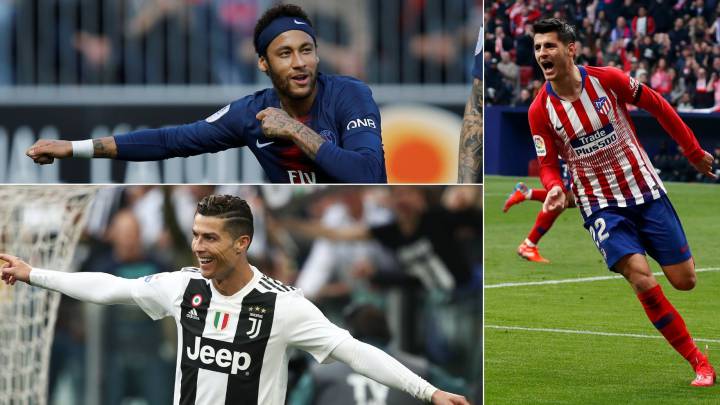 Neymar, Cristiano y Morata, el podio del mercado de fichajes.